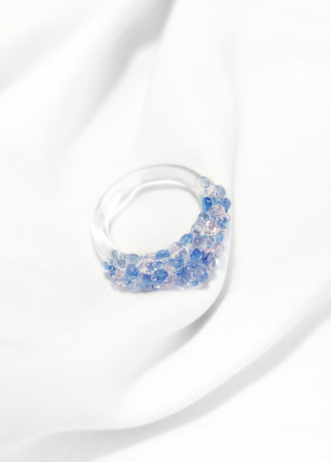 Kolorowy pierścionek korona "Crystal" Kolorowy pierścionek korona "Crystal"