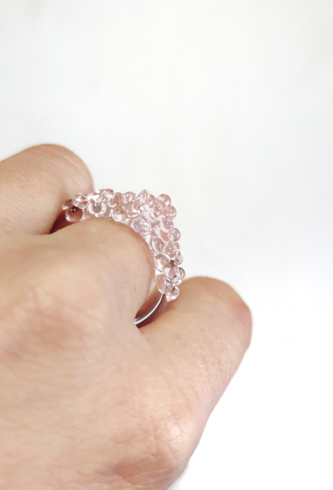 Różowy pierścionek korona "Crystal" Różowy pierścionek korona "Crystal"