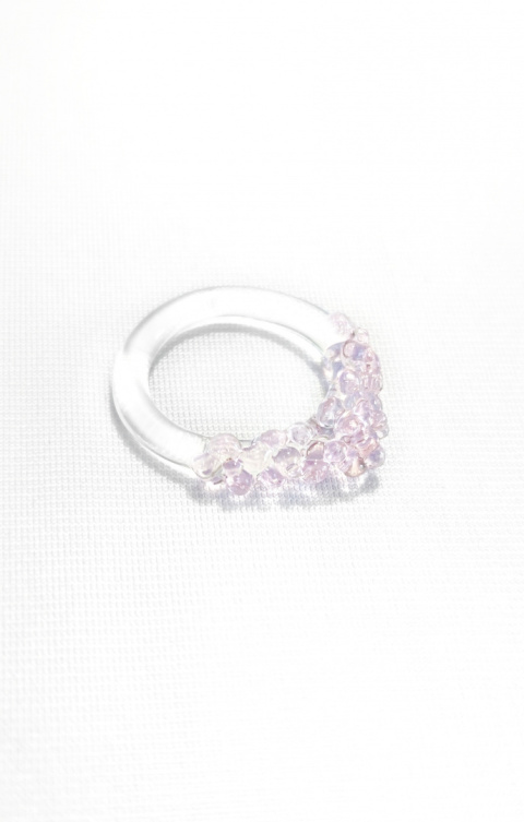 Różowy pierścionek korona "Crystal" Różowy pierścionek korona "Crystal"