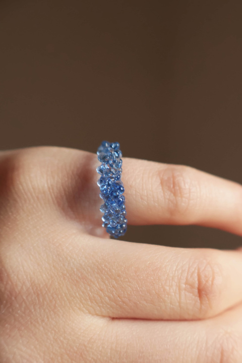 Niebieski pierścionek korona "Crystal" Niebieski pierścionek korona "Crystal"
