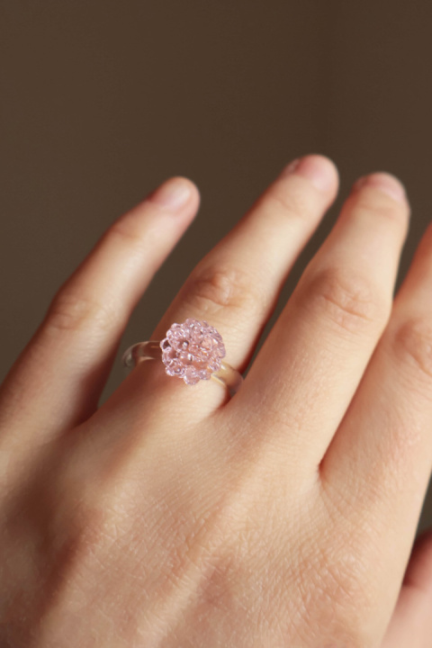 Różowy pierścionek "Crystal" Różowy pierścionek "Crystal"
