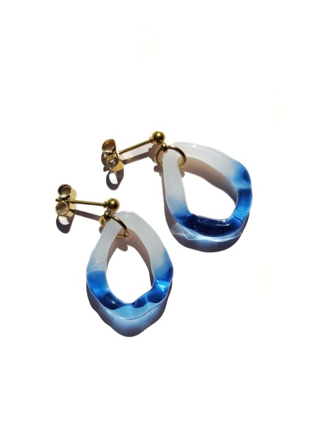 Kolczyki z niebieskim gradientem "Amorphic"