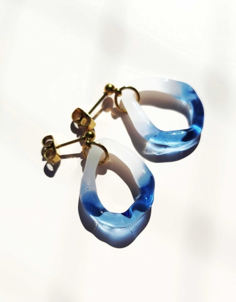 Kolczyki z niebieskim gradientem "Amorphic"